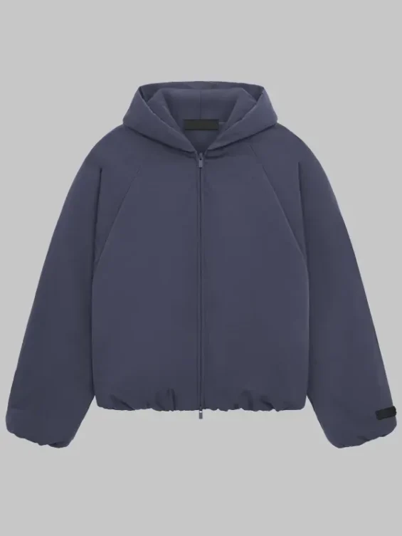 Fear-of-God-Essentials-Bomber-Jacket-Marine-Military-Nylon-Hooded-Jacket-Front-Side