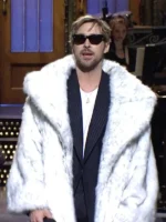 Ryan Gosling White Faux Fur Coat