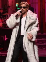 Ryan Gosling White Fur Coat