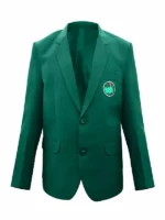 Front view of the Tournament Golf Club Masters Green Jacket for men in green