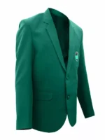 Right side view of the Tournament Golf Club Masters Green Jacket for men in classic green
