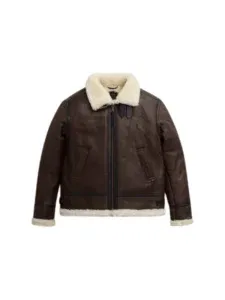 B-3 Sherpa Leather Aviator Bomber Jacket