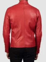 Mens Elegant Red Leather Jacket