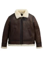 B-3 Sherpa Leather Aviator Bomber Jacket