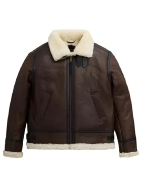 B-3 Sherpa Leather Aviator Bomber Jacket