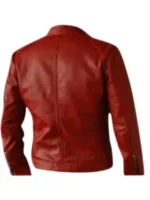 Mens Elegant Red Leather Jacket