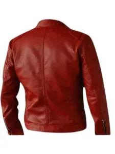 Mens Elegant Red Leather Jacket