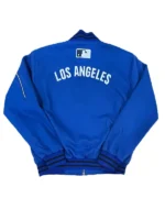 Interior view of the Los Angeles Dodgers jacket showing the breathable unlined finish.