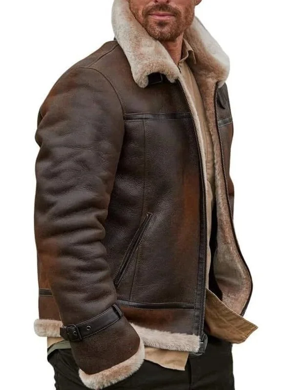 Mens Sheepskin B3 Leather Aviator Jacket