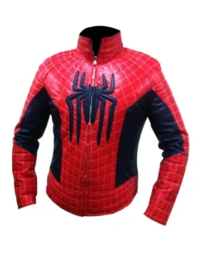 Spiderman Red Motorcycle Leather Jacket