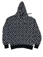 Supreme Louis Vuitton Black Hoodie for luxury streetwear