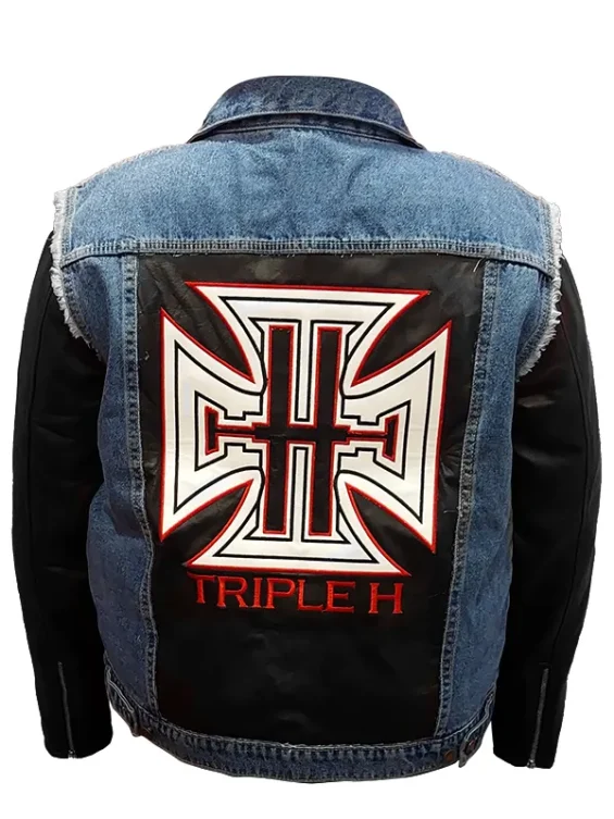 wwe-triple-h-denim-leather-jacket