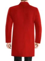 Gunther Red Wool Double Breasted Long Coat