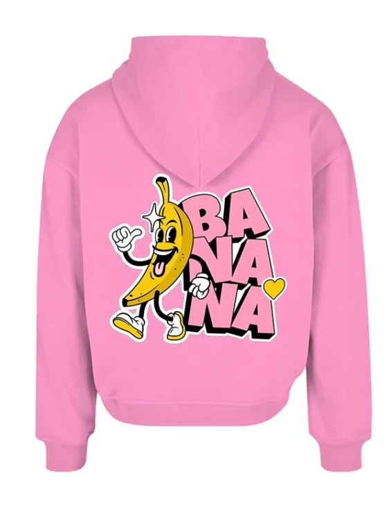 banana-cartoon-custom-hoodie-pink-funky-street-style-pullover