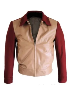 Marty Mcfly BTTF 1955 Jacket with classic collar and front pockets.