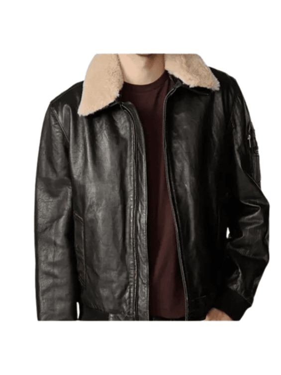mens-black-leather-aviator-bomber-jacket