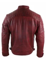 Distressed Real For Men Red Leather Jacket