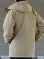 Classic beige hooded cotton jacket inspired by the Resident Evil game.