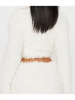 Tiffany Stratton White Cropped Sherpa Jacket