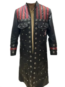 Front view of the WWE Edge Royal Rumble Trench Coat with an open chest design.