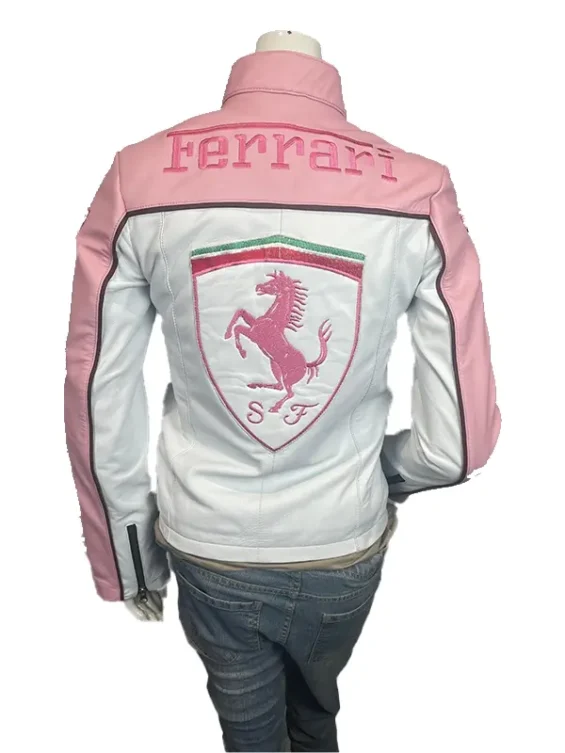 Pink Ferrari Leather Jacket