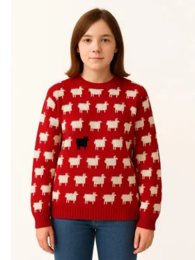 Princess of Wales Diana Black Sheep Sweater Pullover Jacket