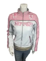 Womens Ferrari Pink Leather Jacket