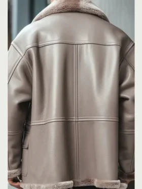 oversized-taupe-leather-jacket-with-shearling-cuff-collar