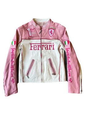 womens-ferrari-pink-leather-jacket