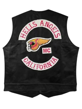 California Hells Angels Black Leather Vest: Iconic Biker Style Hells Angels California Leather Vest