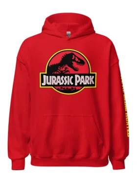 Jurassic Park Logo Unisex Red Hoodie