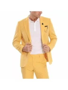 Mens Formalwear 2 Piece Yellow Tuxedo