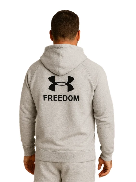 Mens UA Freedom Flag Grey Hoodie