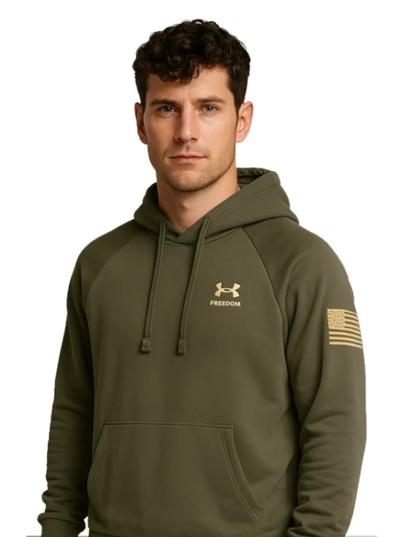 Mens UA Freedom Flag Hoodie - Green