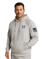 Mens UA Freedom Flag Hoodie - Grey