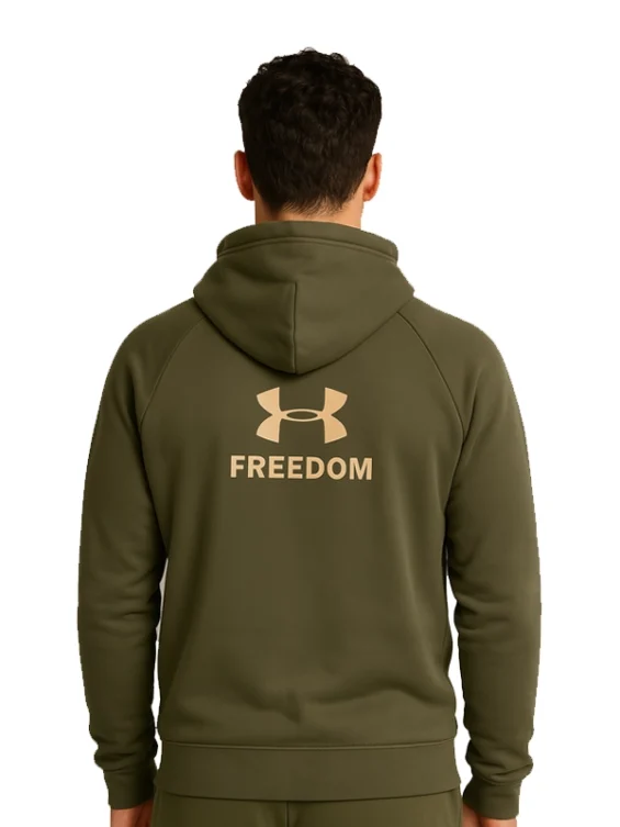 Mens UA Freedom Flag Hoodie - Olive Green