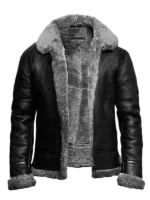 Military-Black-Fur-B3-Pilot-Shearling-Aviator-Jacket-For-Mens