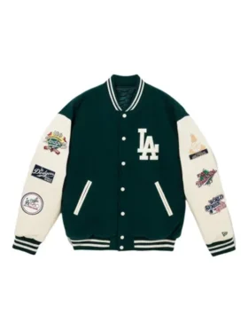 New Era X MLB Baseball Jacket Unisex White Green
