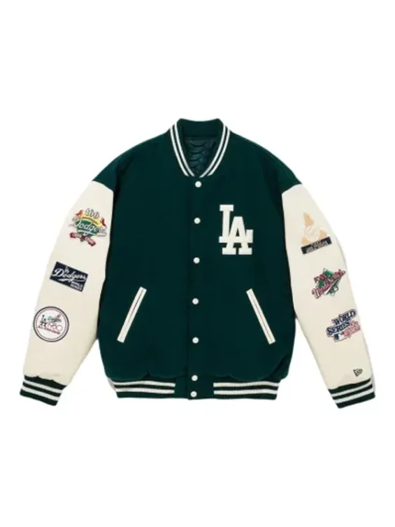 New Era X MLB Baseball Jacket Unisex White Green