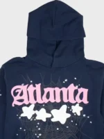 Spider Worldwide Atlanta Hoodie Navy Close-Up View