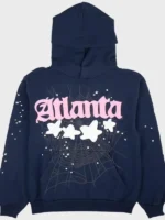 Sp5der Atlanta Hoodie Navy Front View
