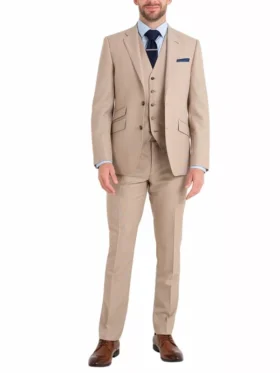 Three Piece Tan Tuxedo Wedding Suit For Men