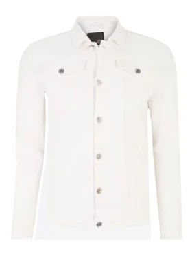 Unisex White Denim Jacket