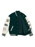 Unisex White Green Baseball Jacket New Era X MLB