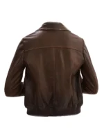 ladies brown leather aviator jacket