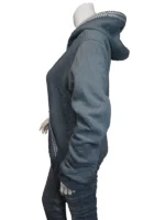 UGG Tasman Hoodie left side view highlighting the dropped shoulder seams and modern oversized fit.