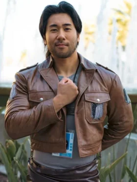 Attack on Titan Scouting Legion Beige Leather Jacket