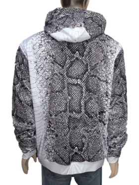 Carhartt Snake Grey Hoodie - Back Side View of Fleece Pullover with Snake Print