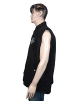 Dickies x H-D Quilted Canvas Vest in a sleek onyx colorway with high-contrast branding and a polished, weighted drape.