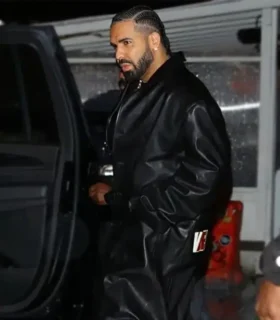 Drake-Black-Leather-Vaffanculo-Coat